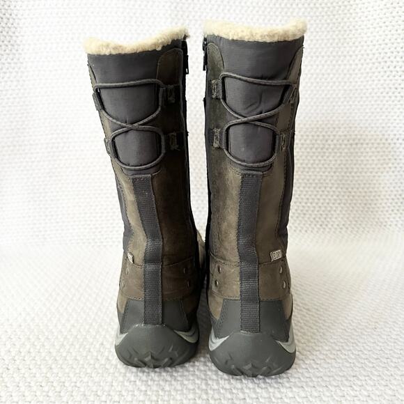 Merrell Grey Pewter Mid Calf Murren Waterproof Hiking Zip Boots Lined 10 J02165 - Picture 5 of 9